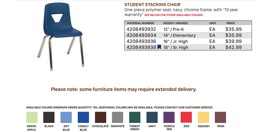 Student Stacking Chair