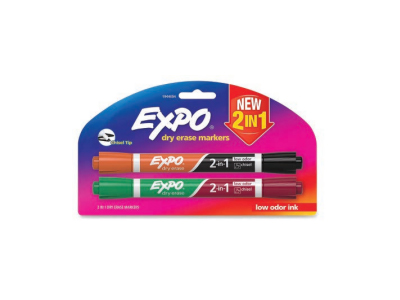 Dry Erase 2-In-1 Chisel Tip Markers