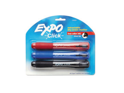 Dry Erase Retractable Chisel Tip Markers