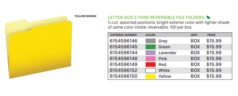 Letter Size 2-Tone Reversible File Folders