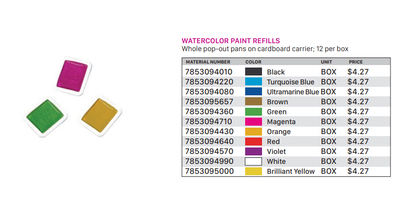 Watercolor Paint Refills Green