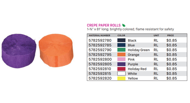 Crepe Paper Rolls Black