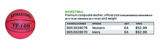 [8053028070] Basketball Men'S 29-½” To 30”