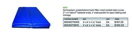 [8056079915] Mat 4’ X 6’ X 1-³∕₈” Thick