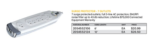 Surge Protector - 7 Outlets 6'
