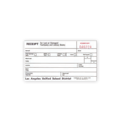 [9661221211] Receipt For Lost Or Damaged Textbooks & Library
Books