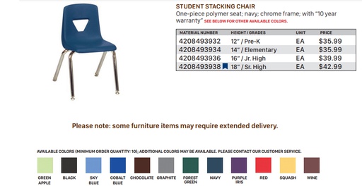 [4208493932] Student Stacking Chair