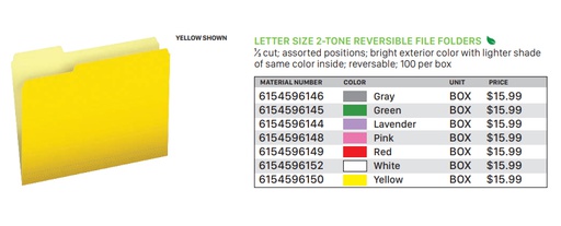 [6154596146] Letter Size 2-Tone Reversible File Folders