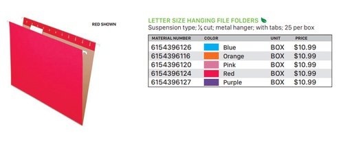 [6154396127] Letter Size Hanging File Folders
