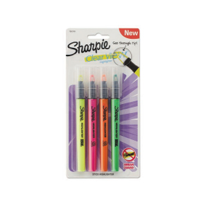 [6209010749] Clear View Fine Chisel Tip Highlighters