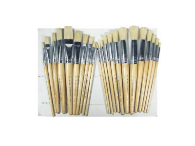 [0504007924] White Bristle Brush Classroom Set