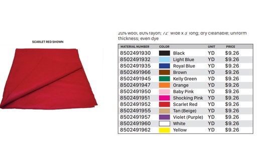 [8502491952] Felt Scarlet Red 