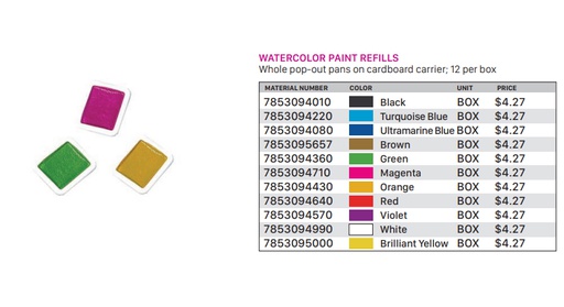 Watercolor Paint Refills Brilliant Yellow